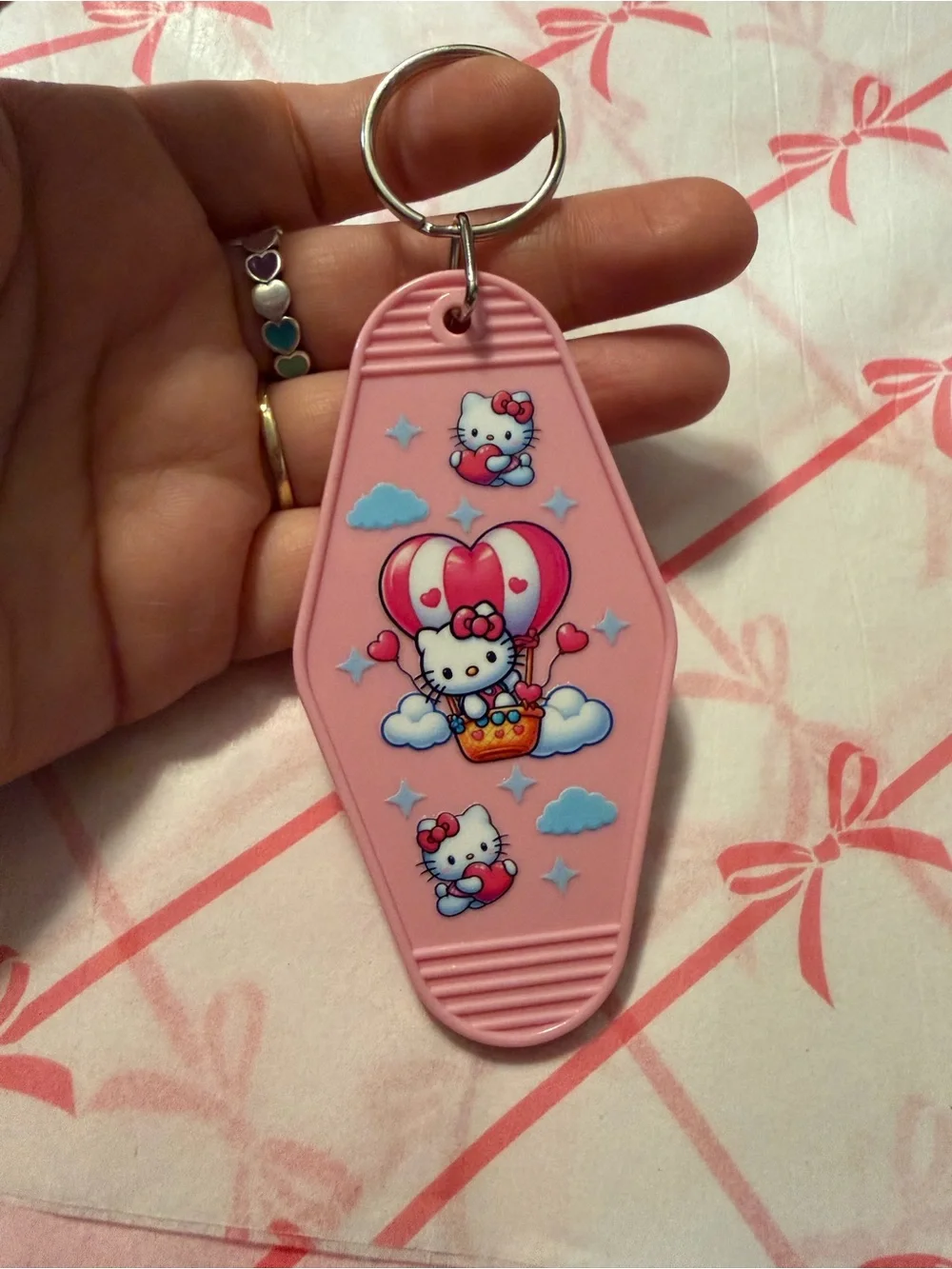 Hello Kitty Pink Retro Motel-Style Keychain Set - 6pc